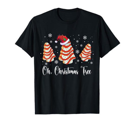 Oh Christmas Tree Cakes Debbie Becky Jen Cake Lovers Xmas T-Shirt