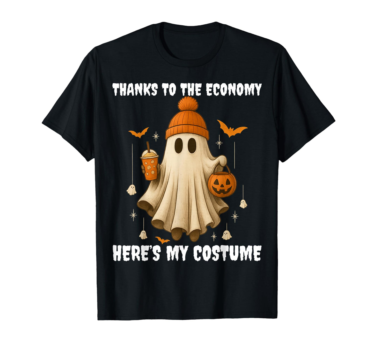 Budget Cuts Ghost Costume Funny Inflation Lazy Halloween T-Shirt