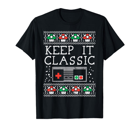 Keep It Classic Video Game Retro Ugly Christmas Gamer PJ T-Shirt