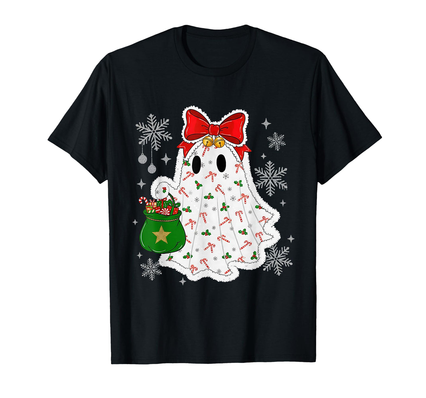Ghost Christmas Santa Spooky Christmas T-Shirt