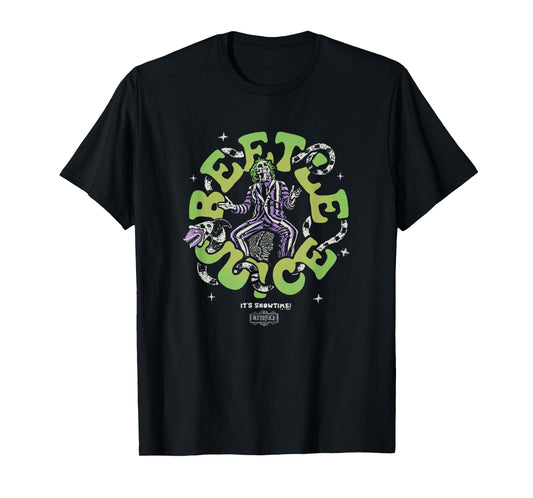 Beetlejuice Vintage Bohemian Distressed Spooky Title Logo T-Shirt