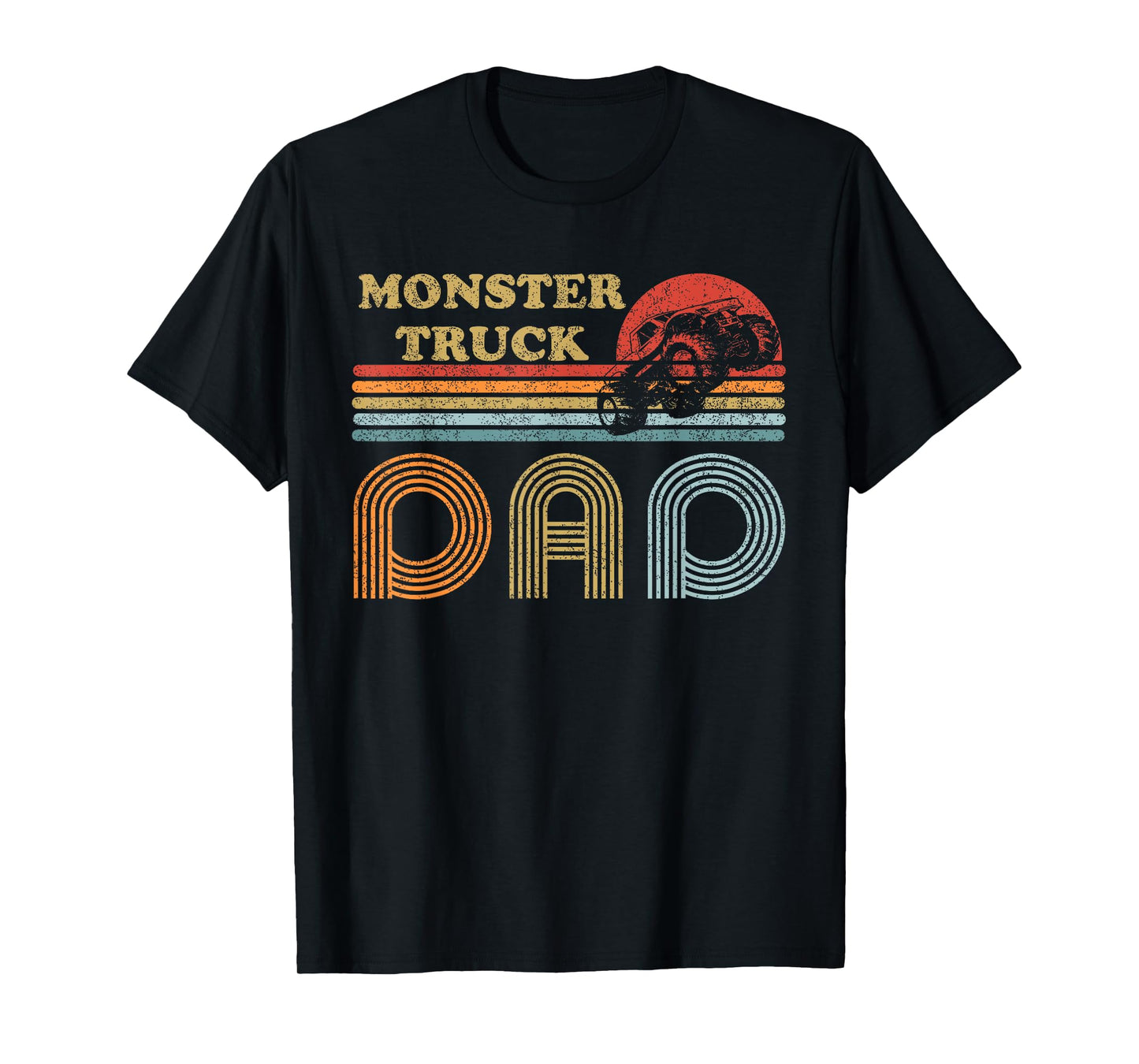 Monster Truck Dad Shirt Vintage Sunset Retro Horizon Lines T-Shirt
