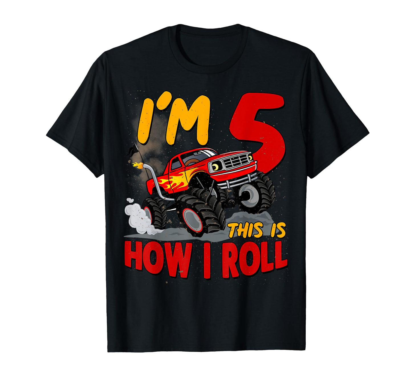 5th Birtdhay T Shirt Monster Truck 5 Years Old Boy Gift T-Shirt
