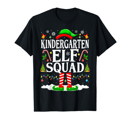 Kindergarten Elf Squad Xmas Funny Christmas Kindergarten Elf T-Shirt