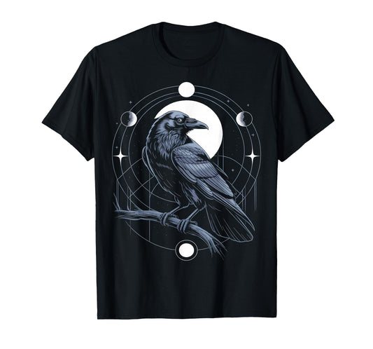 Raven Crow Dark Bird Witchcraft Omens Midnight T-Shirt