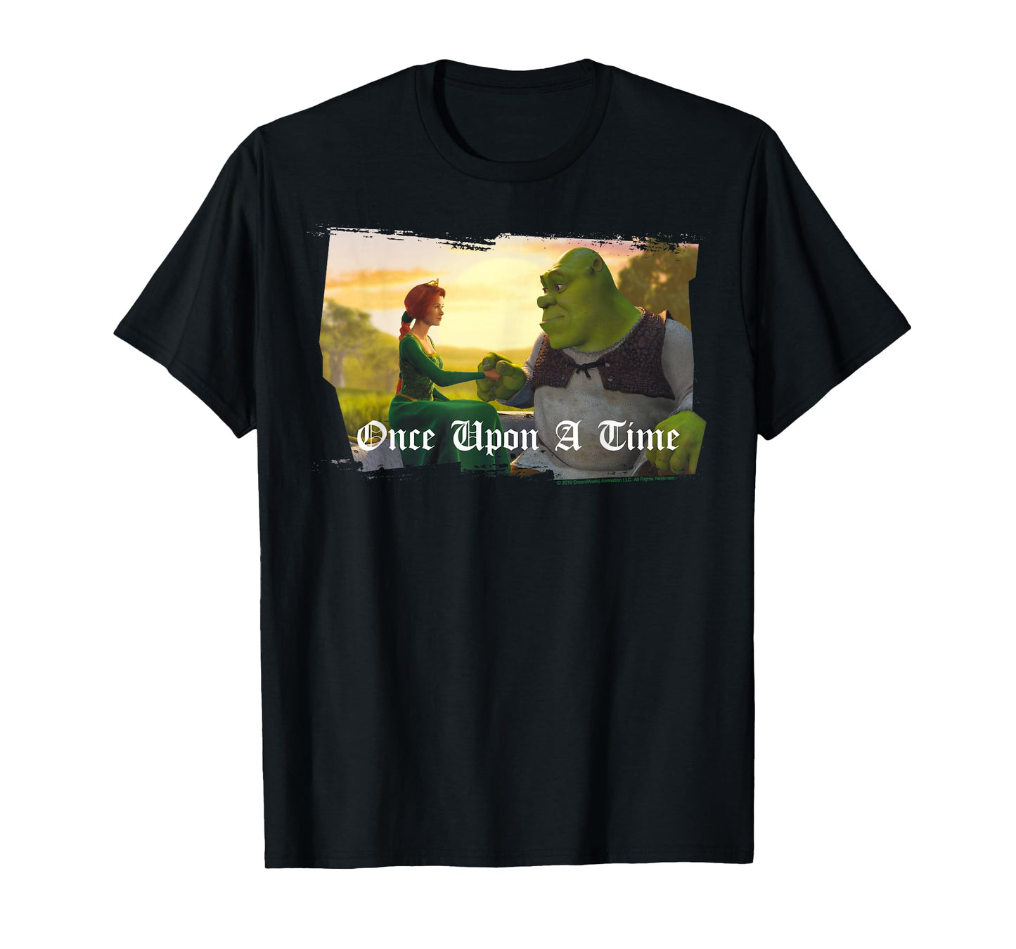 Shrek Fiona & Shrek Once Upon A Time Text Poster T-Shirt