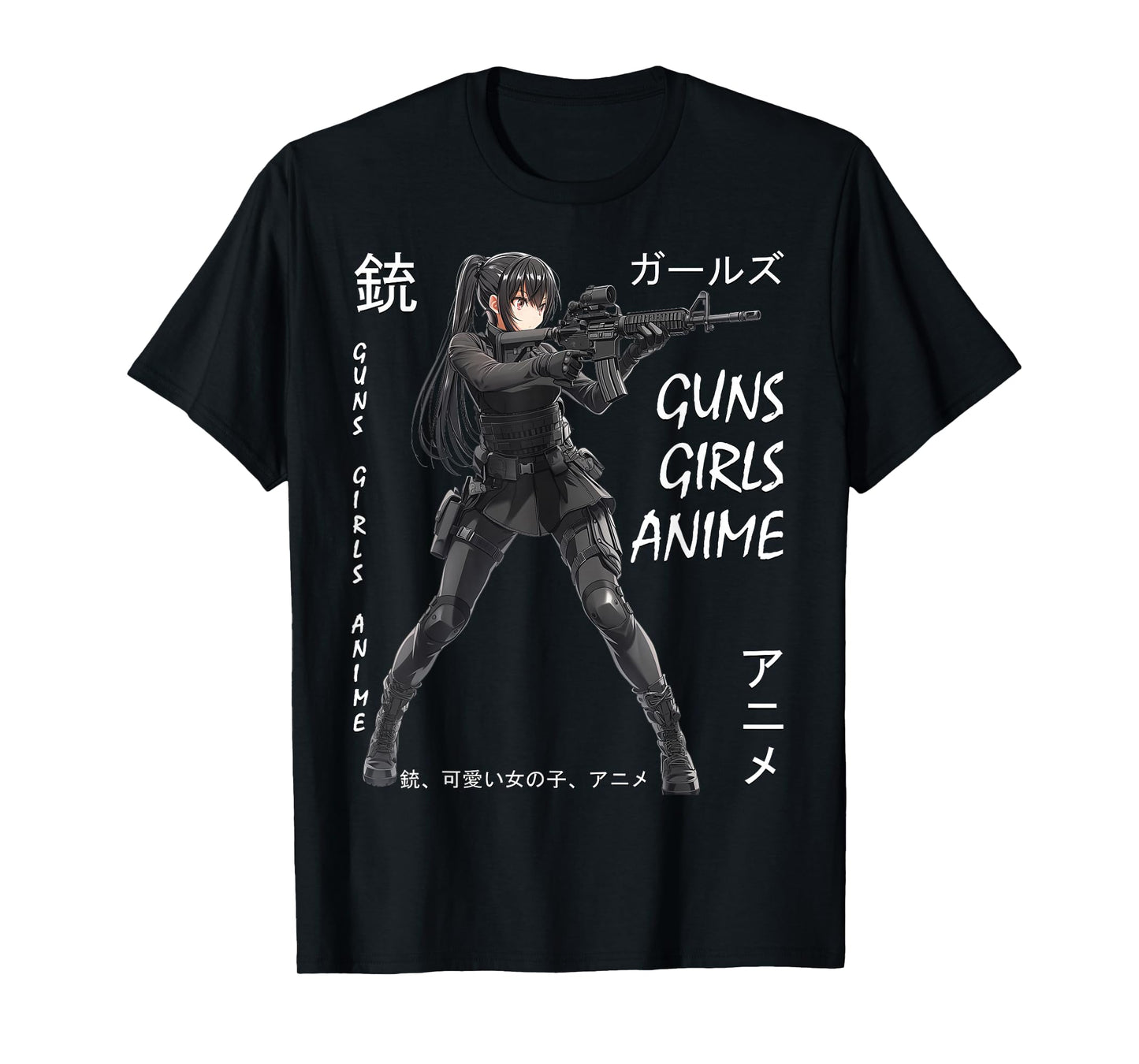 Dinosaurus Rekx Anime Waifu Graphic T-Shirt, Small, Black