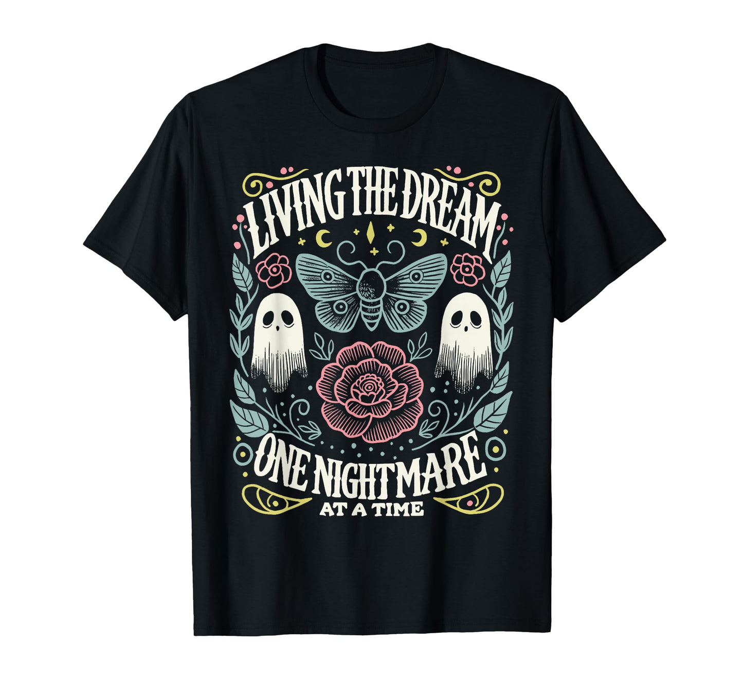 Living The Dream One Nightmare at The Time Funny Halloween T-Shirt