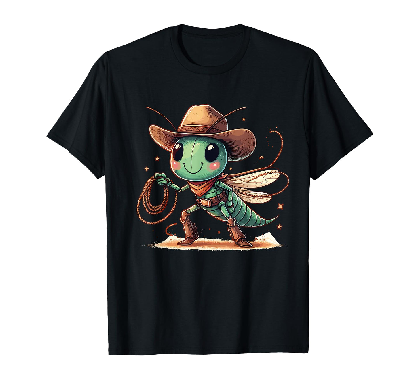 Western Rodeo Cowboy Hat Grasshopper Texas Animals T-Shirt