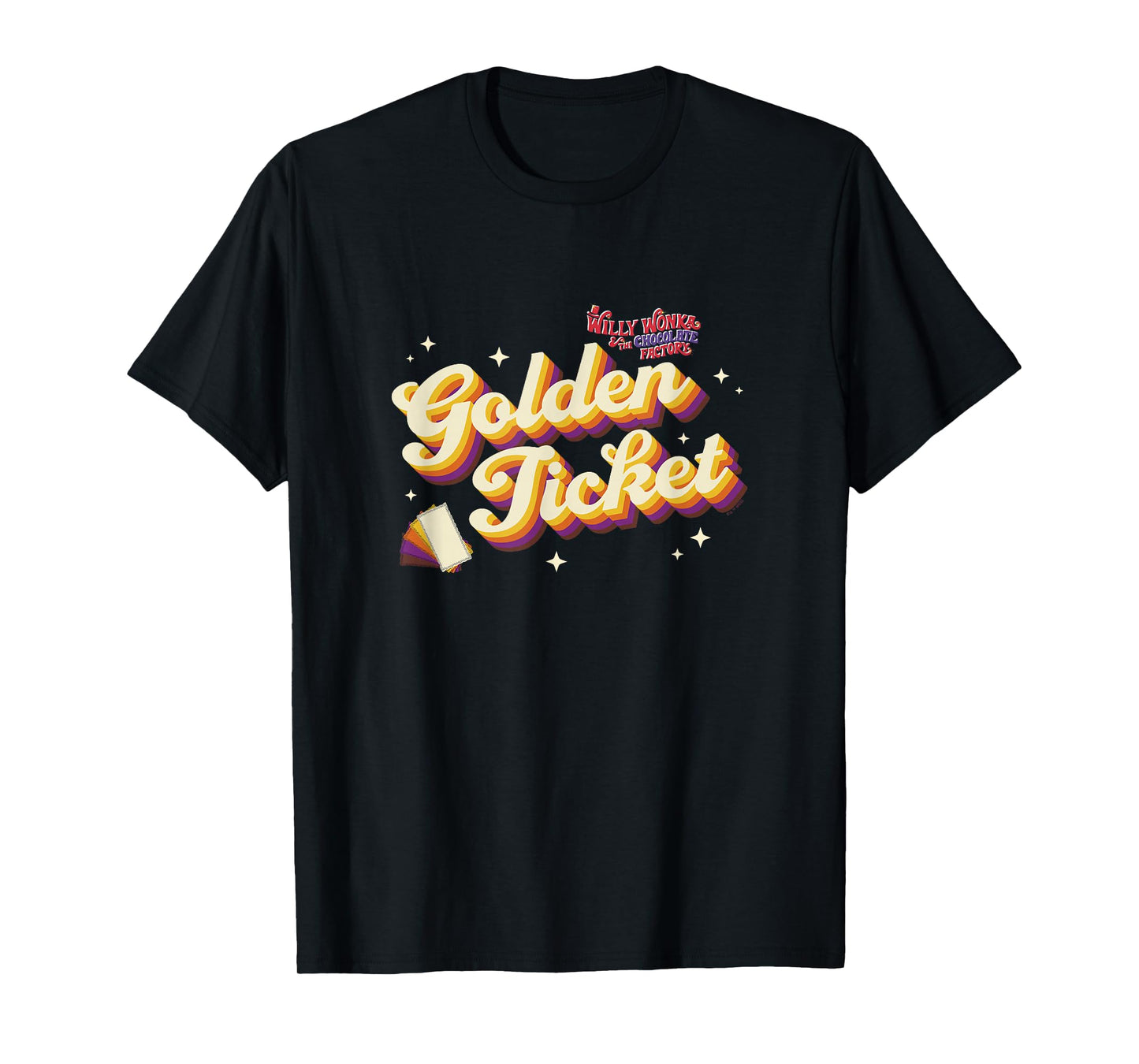 Willy Wonka & The Chocolate Factory Golden Ticket Retro Logo T-Shirt