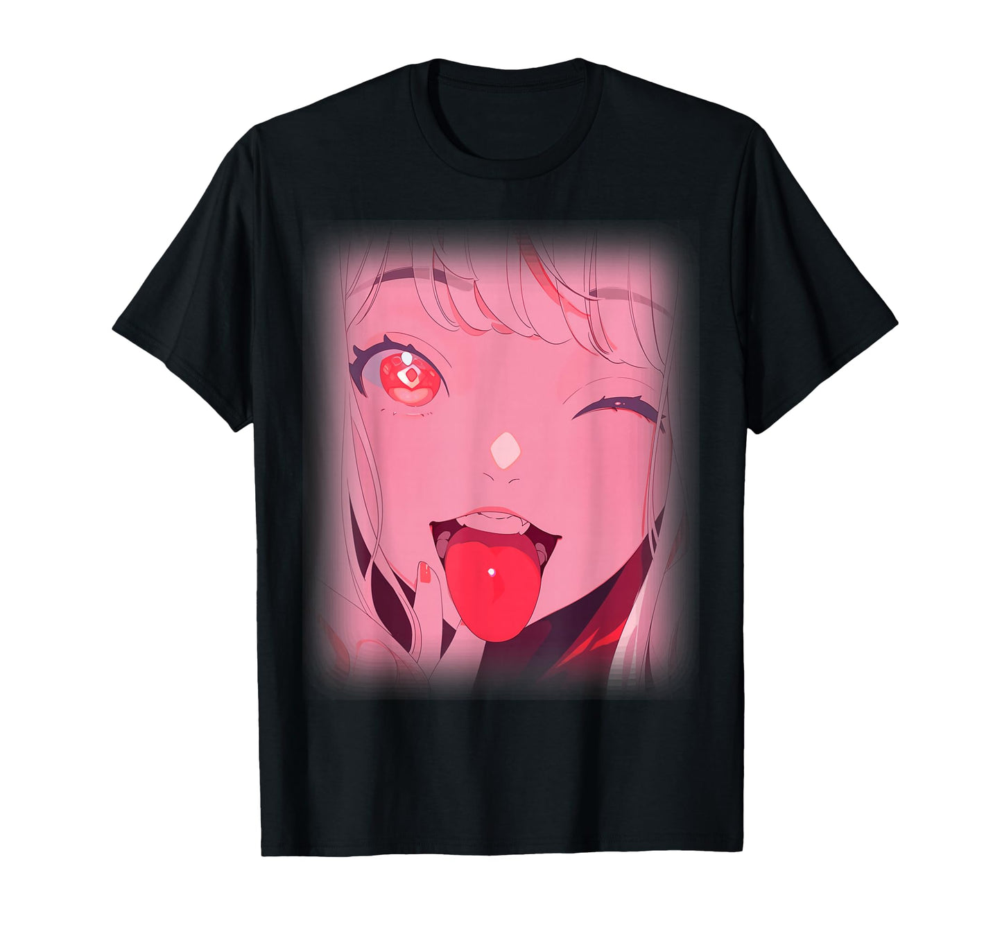 Anime Girl Tongue Out Waifu Japanese Aesthetic Kawaii Otaku T-Shirt