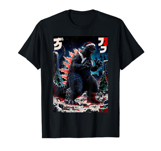 Santazilla Japanese Monster Kaiju Dinosaur Christmas T-Shirt