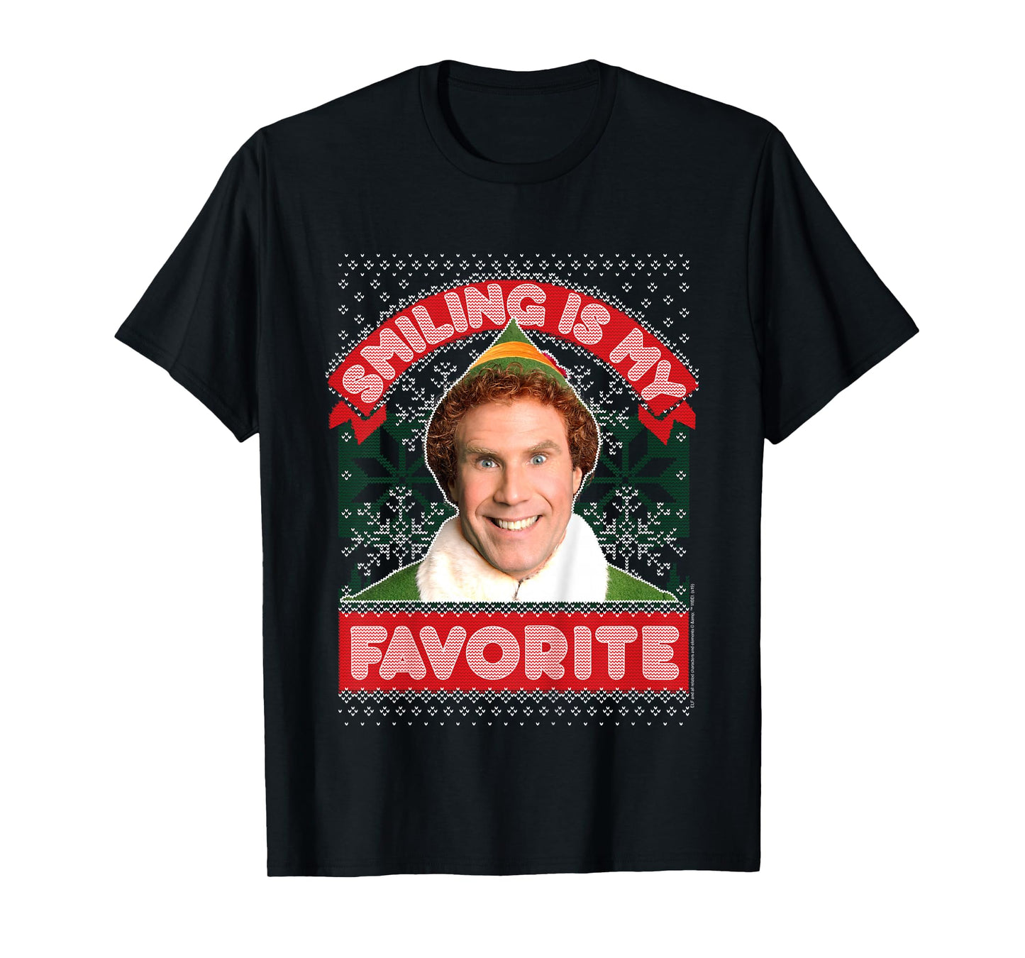 Kids Elf Buddy Smiling is My Favorite Christmas T-Shirt