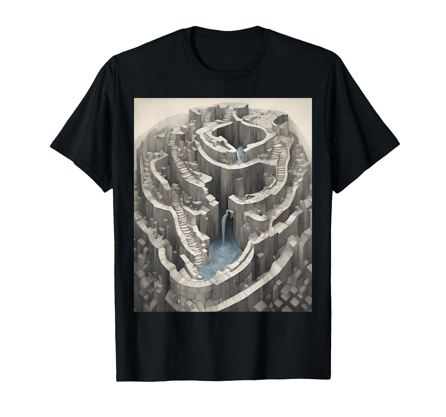 Infinite Waterfall Escher Illusion T-Shirt