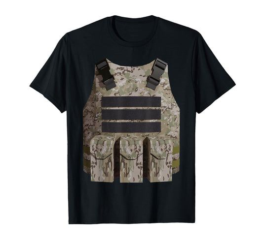 Faux Bulletproof Vest Gamer Costume Desert Camo version T-Shirt