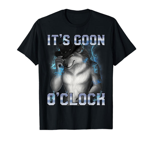 It's Goon O'clock Funny Alpha Wolf Ironic Meme Men T-Shirt