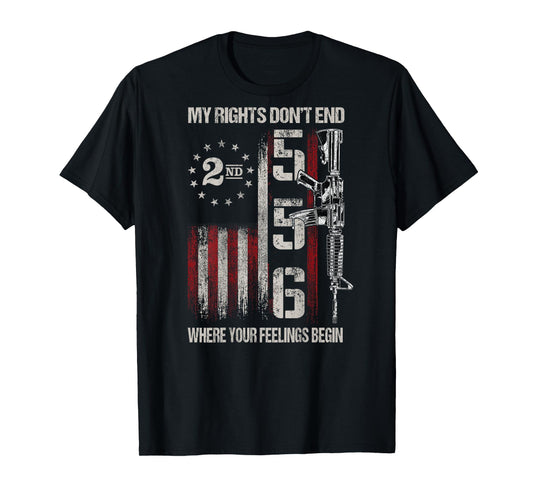 2nd Amendment Feelings America USA Patriotic Funny On Back T-Shirt