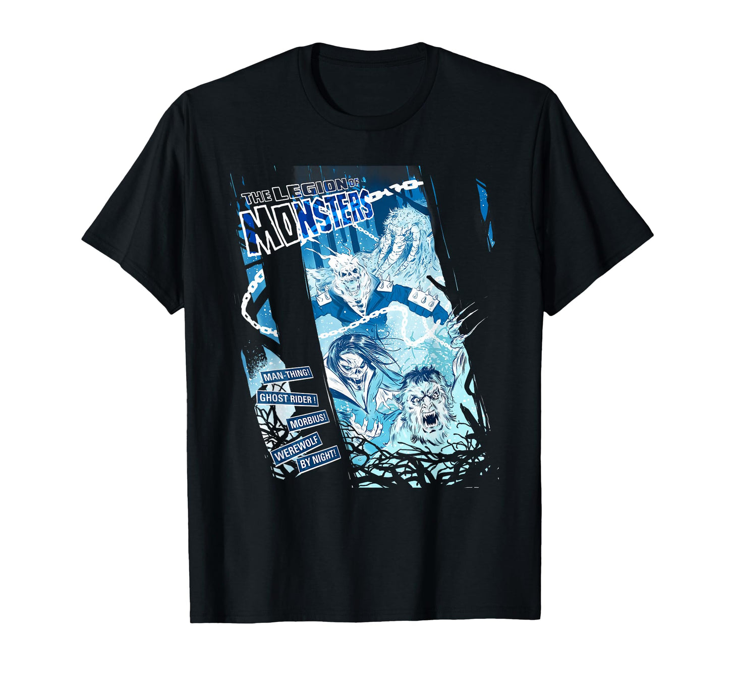 Marvel Legion of Monsters Ghost Rider Man-Thing Morbius Team T-Shirt