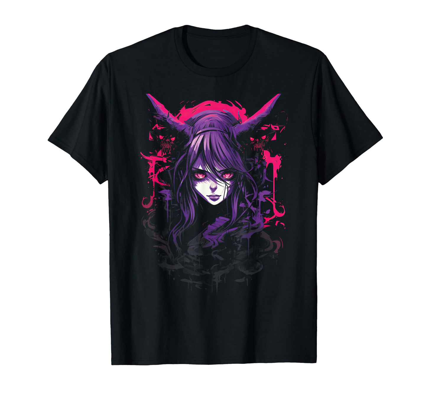 Anime Goth Girl Japanese Aesthetic Grunge Horror T-Shirt