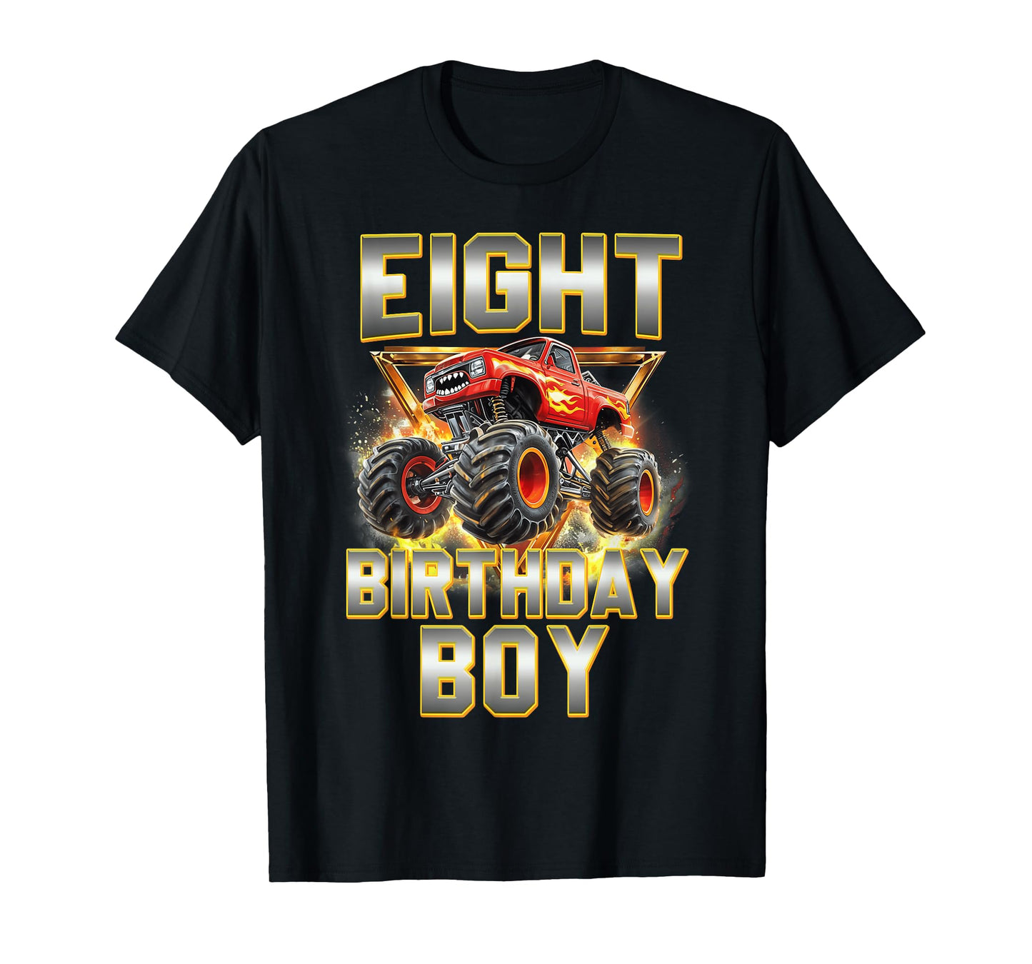 I'm Eight Year Old 8th Birthday Boy Monster Truck Are My Jam T-Shirt