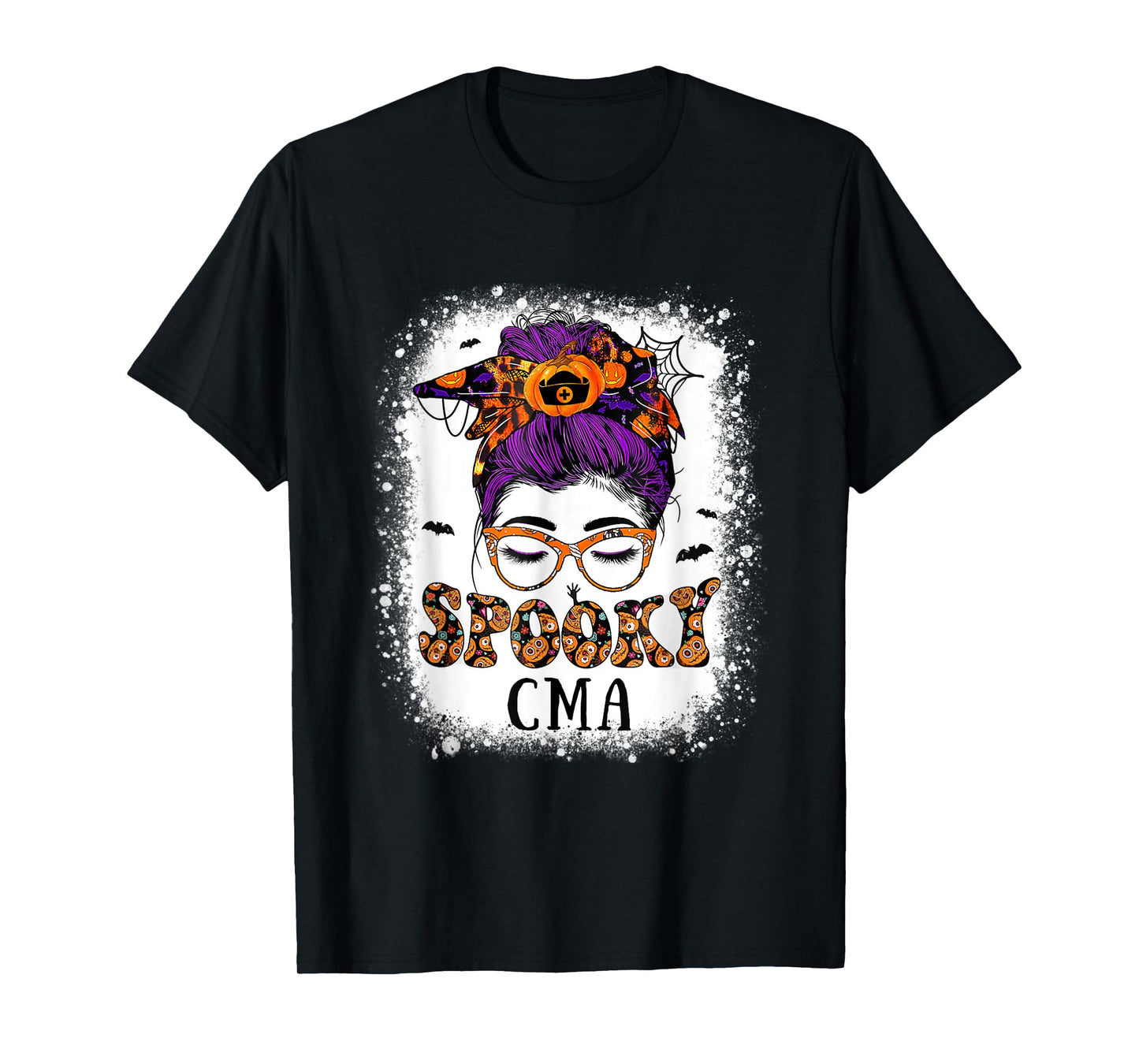 Spooky CMA Witch Leopard Messy Bun Halloween Costumes T-Shirt