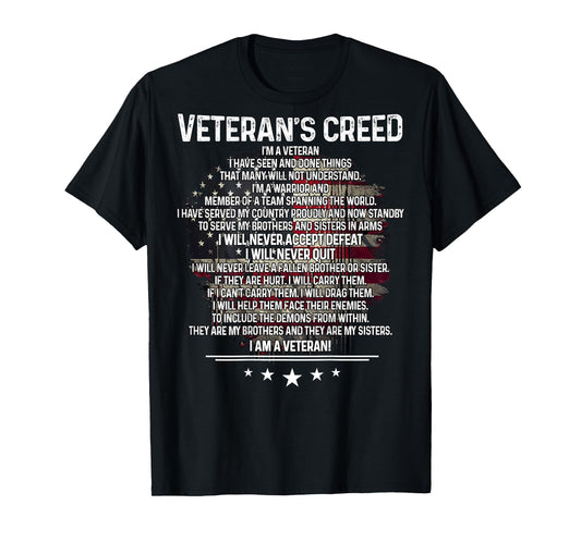 Veteran's creed I'm a veteran Shirt Veteran American Flag T-Shirt