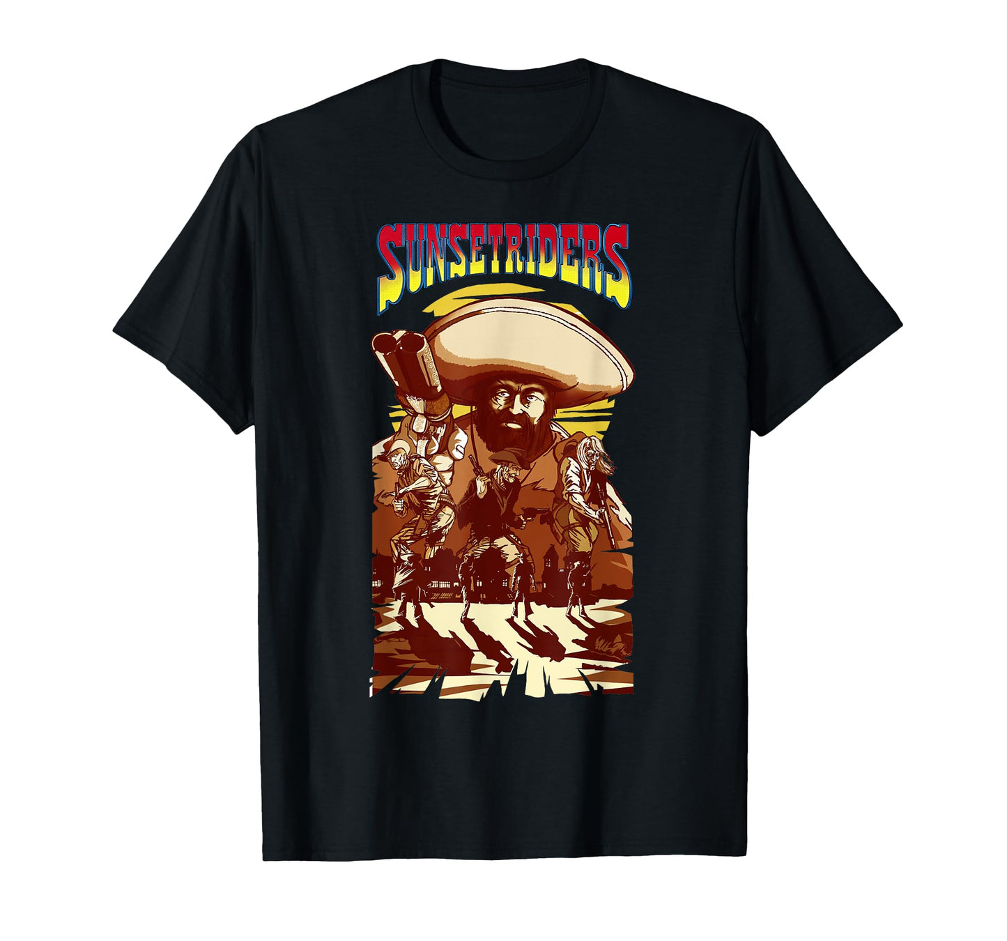 Sunset Riders Poster Movie Custom Wild West Retro Game T-Shirt