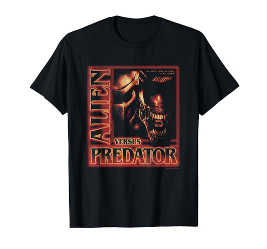 Alien Vs Predator Whoever Wins We Lose Vintage Chest Poster T-Shirt
