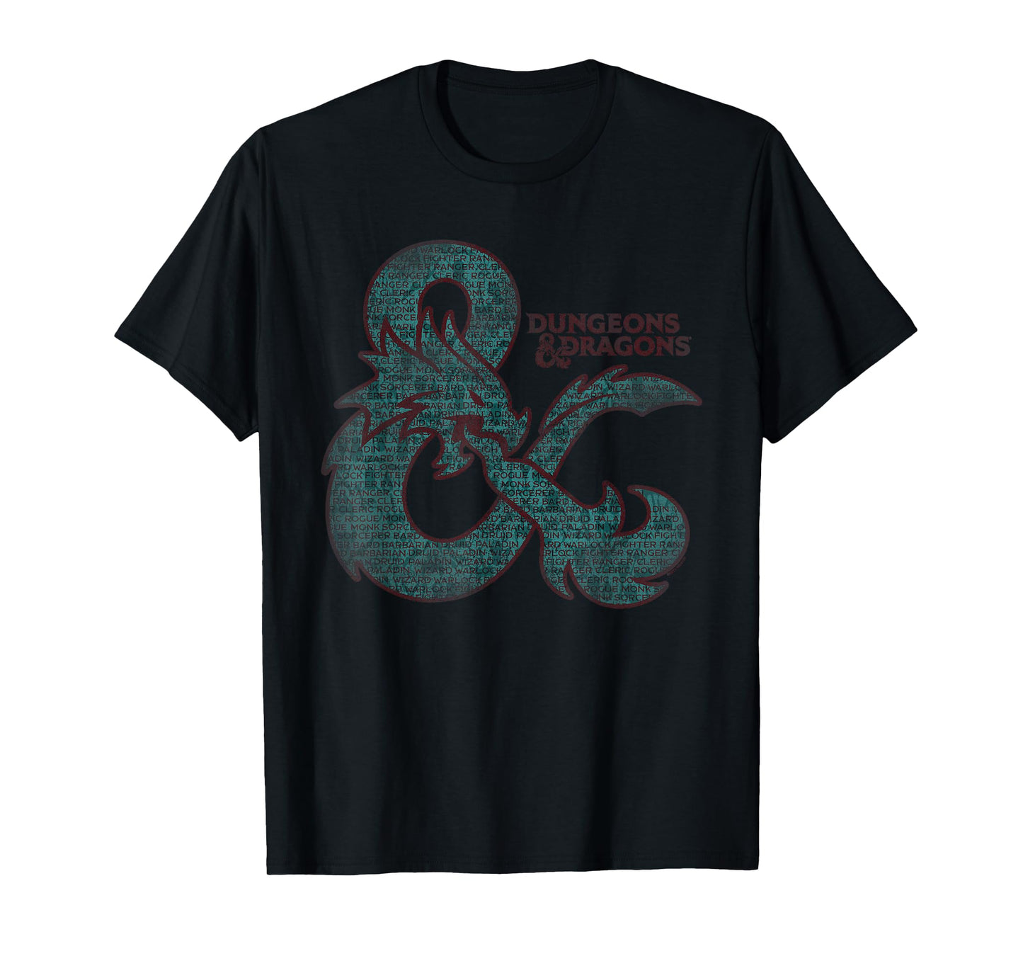 Dungeons & Dragons Classes in an Ampersand Logo T-Shirt