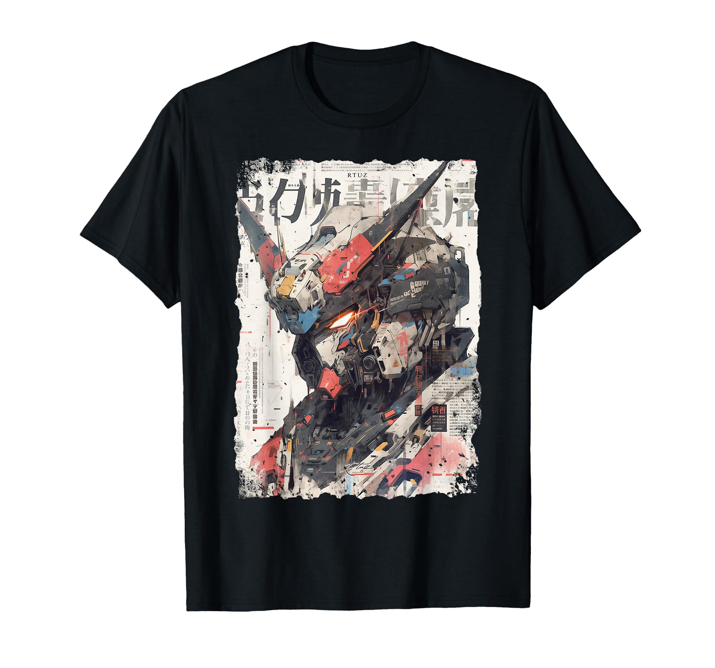 Cyberpunk Japanese cyborg futuristic robot T-Shirt, Small
