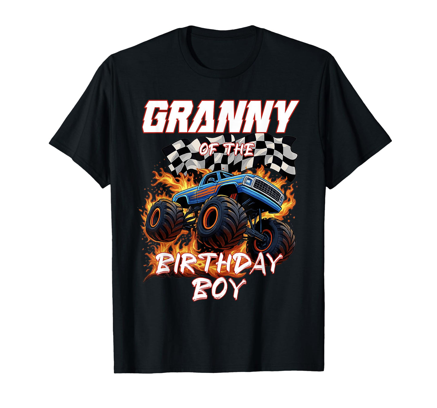 Granny of The Birthday Boy Monster Truck Family Matching T-Shirt