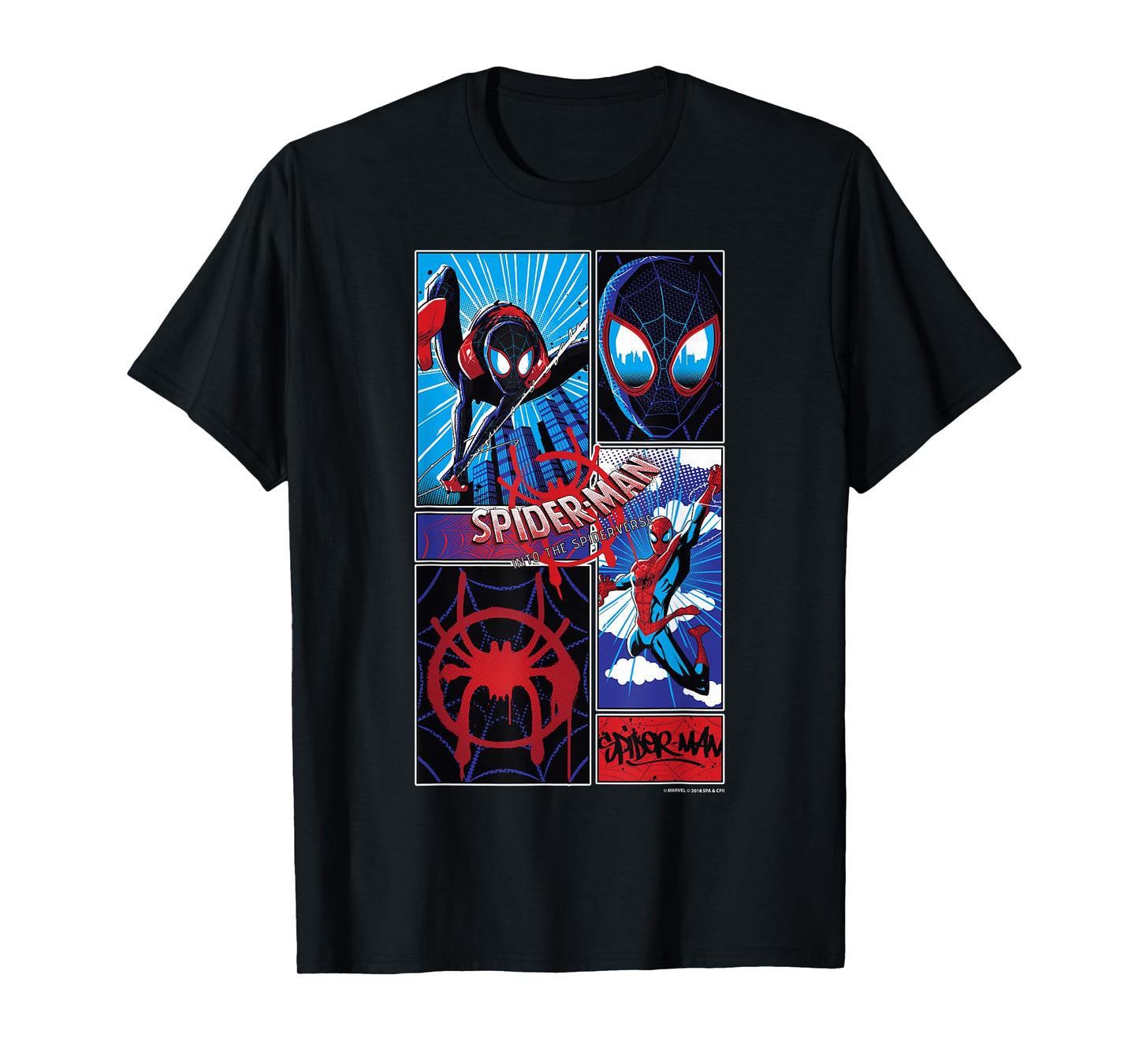 Marvel Spider-Man Spiderverse Miles & Peter Graphic T-Shirt T-Shirt Small