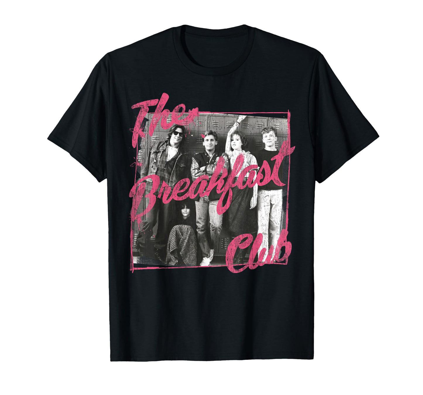 Breakfast Club Pink Text Group Photograph T-Shirt Small