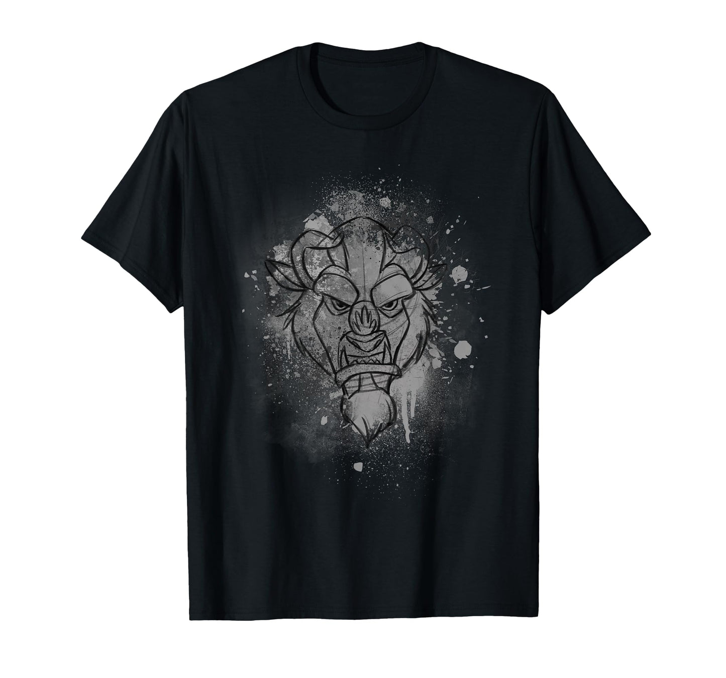 Disney Beauty And The Beast Ink Splatter Beast T-Shirt