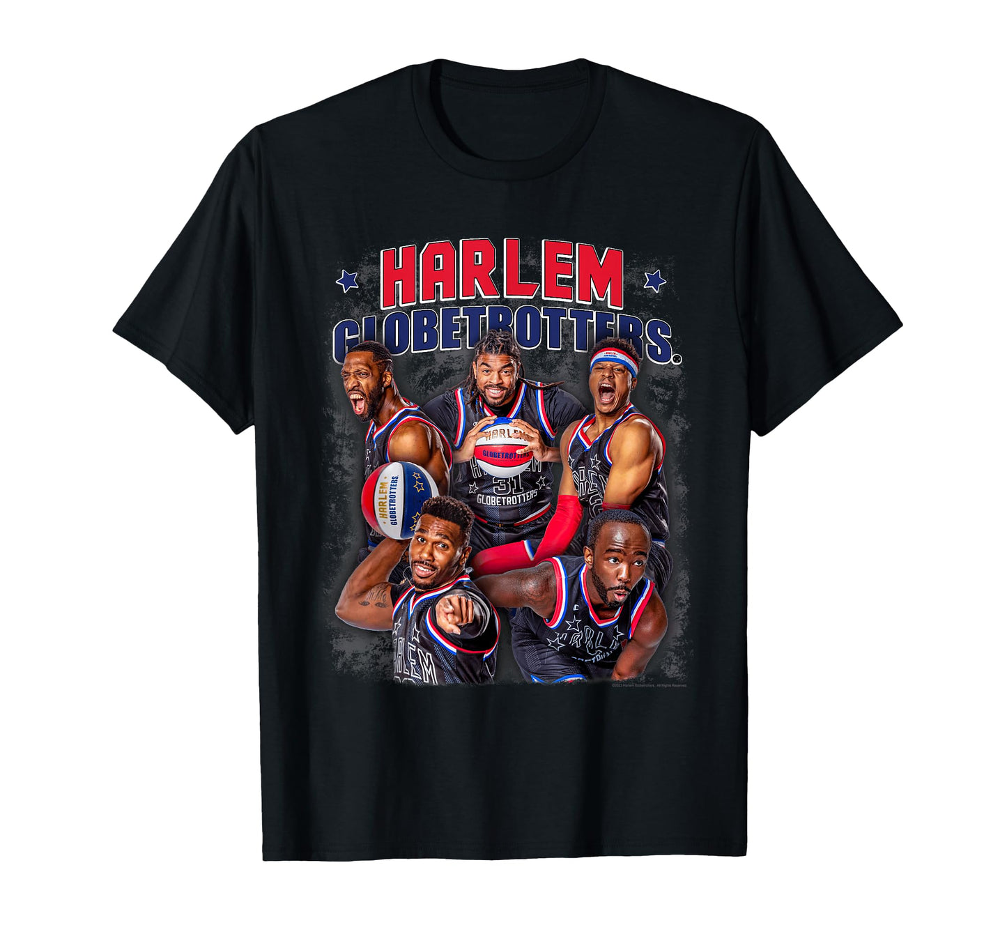 Harlem Globetrotters Basketball Colorful Team Photo T-Shirt
