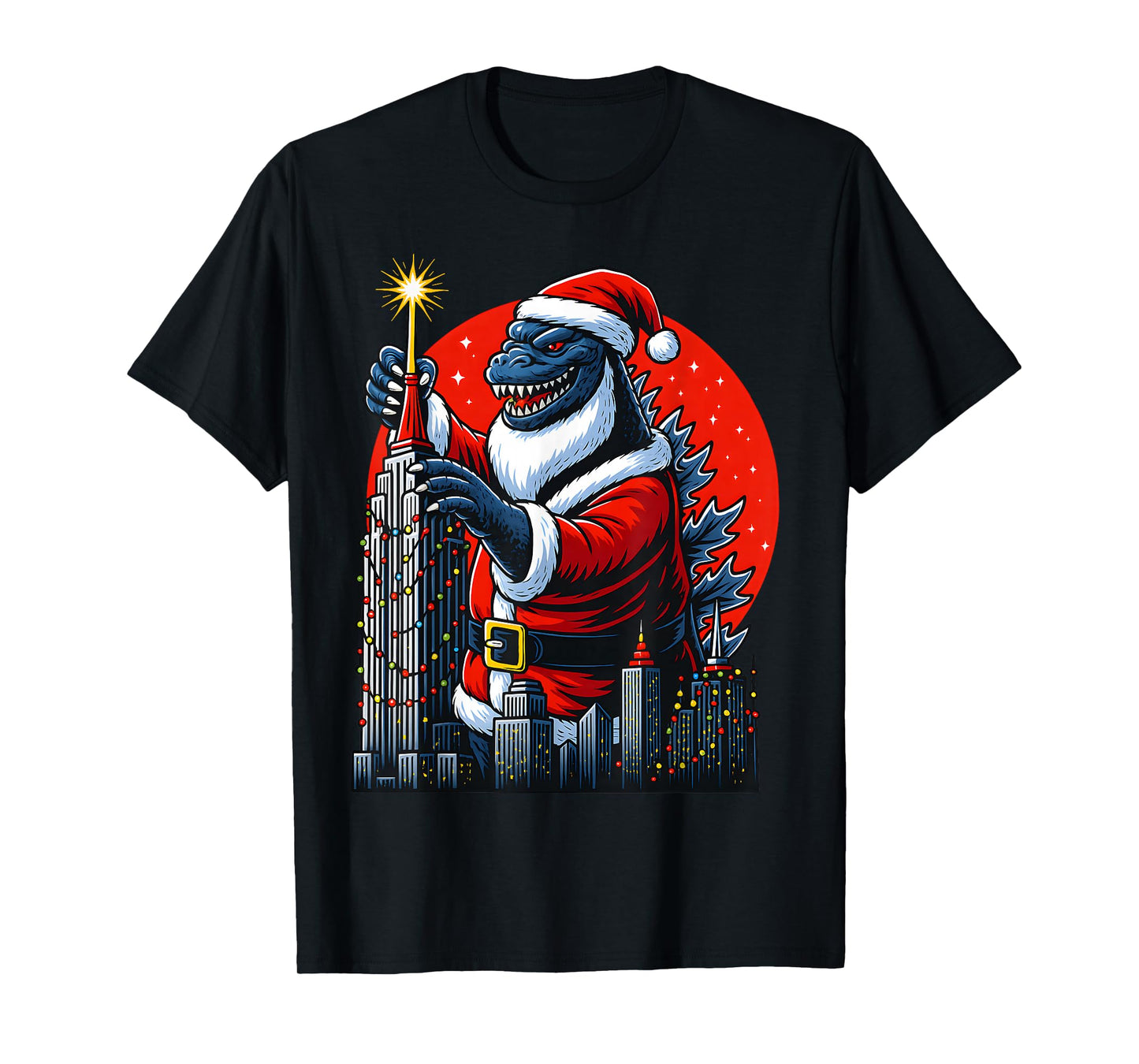 Funny Christmas Monster Santazilla Holiday Dinosaur for Kids T-Shirt