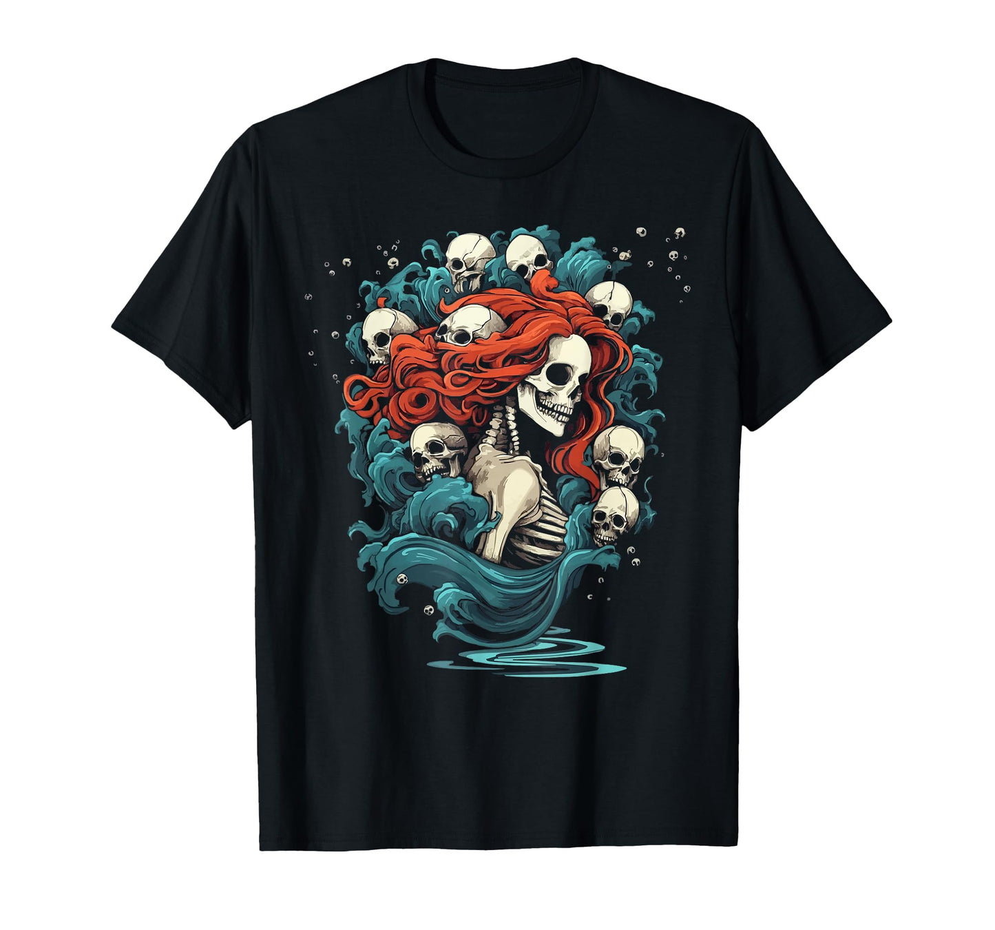 Zombie Mermaid Halloween Costume Spooky Trick Or Treat T-Shirt