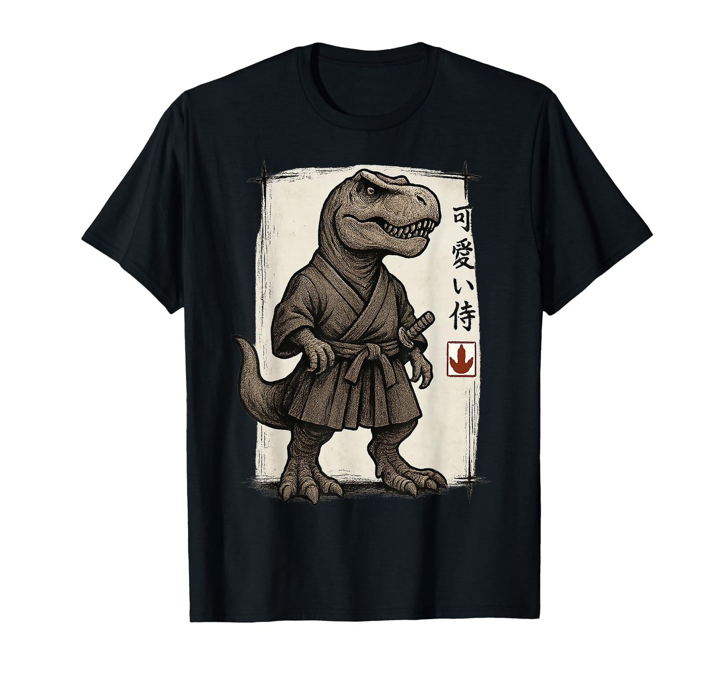 Samurai T Rex Japanese Art Anime Funny Gifts Men Women Kid T-Shirt
