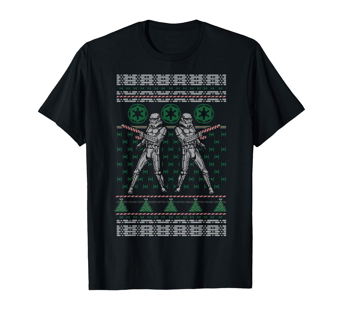 Star Wars Troopers Candy Cane Christmas Graphic T-Shirt T-Shirt