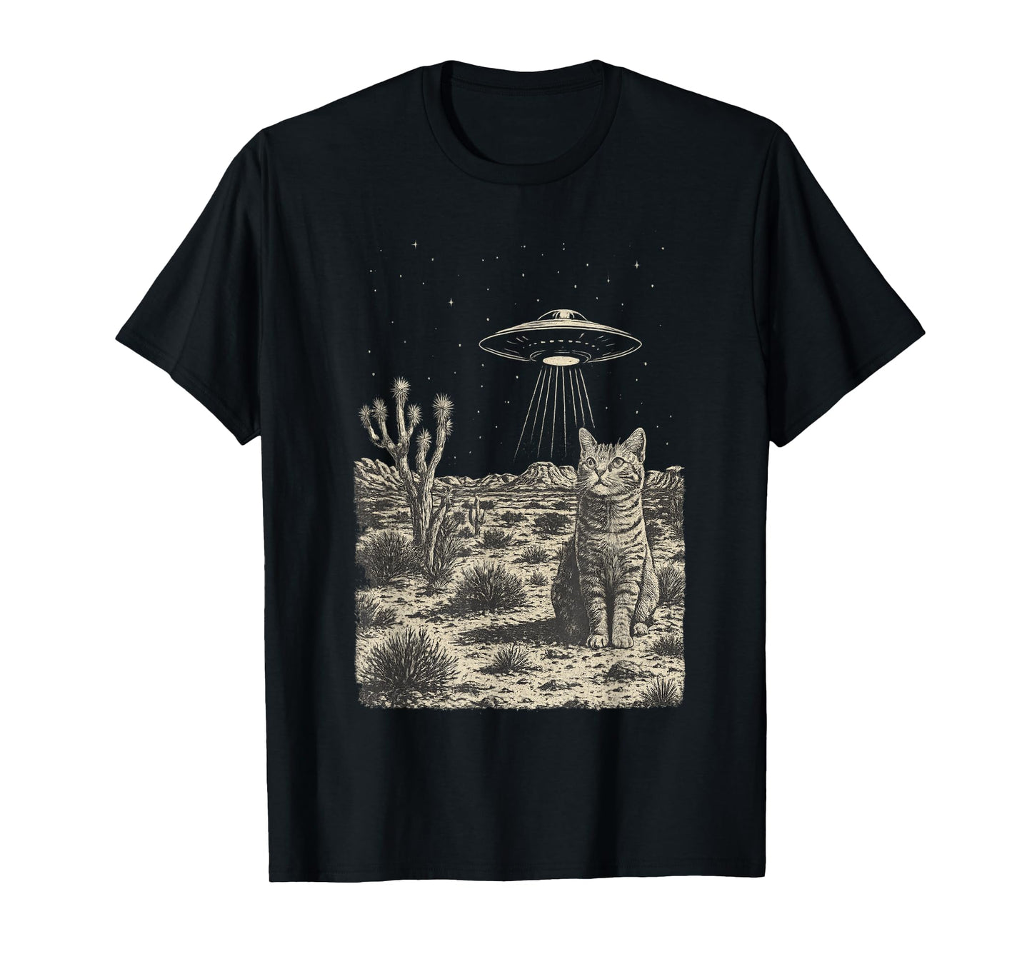 UFO Cat Cowboy Desert Alien Cat Cowboy Rodeo Western T-Shirt