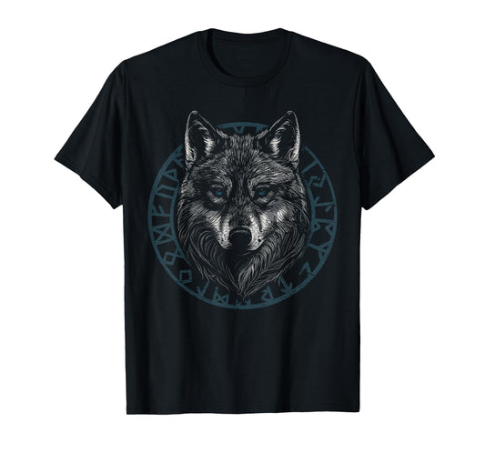 Wolf Viking Runes Nordic Celtic Wolf Lover T-Shirt