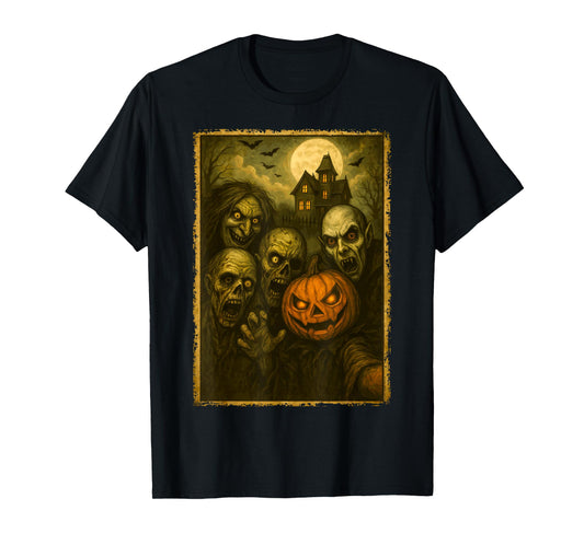 Monsters Group Selfie Meme Funny Halloween T-Shirt
