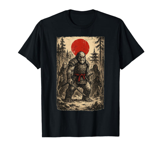 Samurai Bigfoot; Japanese Vintage Ukiyo-e Art T-Shirt
