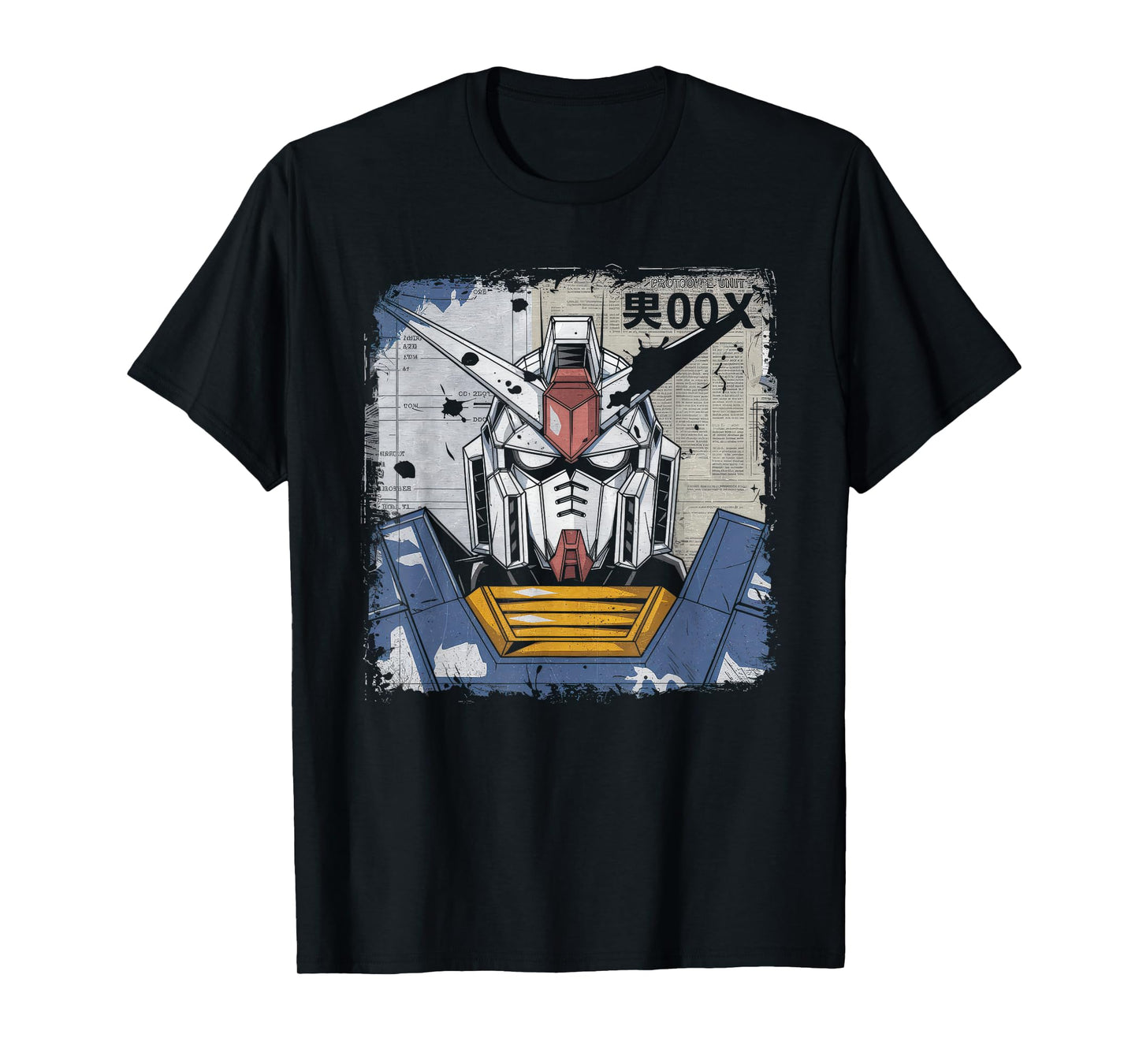 Mecha Tshirt Japanese Mecha Robot Head Anime Art Ukiyo-E T-Shirt