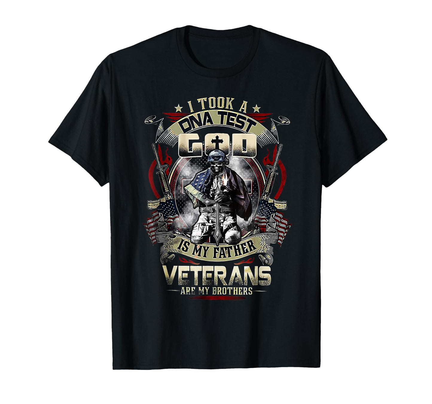 Mens I Took A DNA Test God Is My Father Veterans Brothers T-Shirt