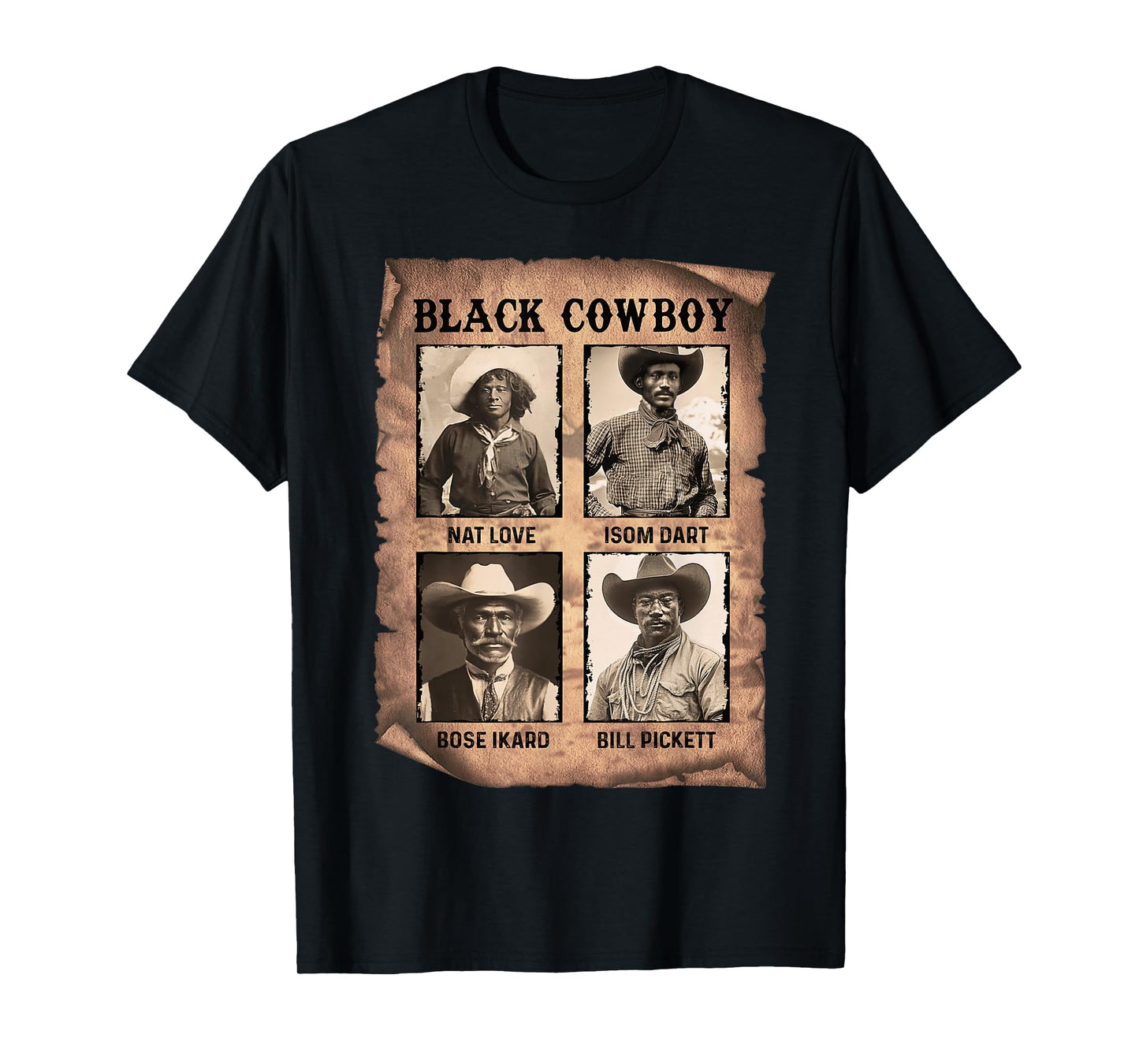 Black Cowboy Western Rodeo Melanin Black History Texas Men T-Shirt