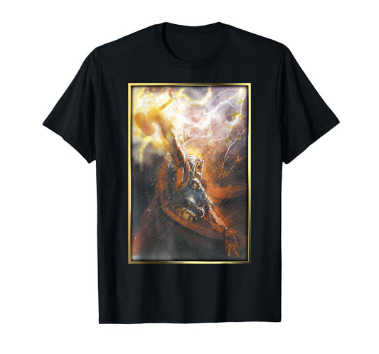 Marvel Thor God of Thunder Mjolnir Lightning Graphic T-Shirt T-Shirt