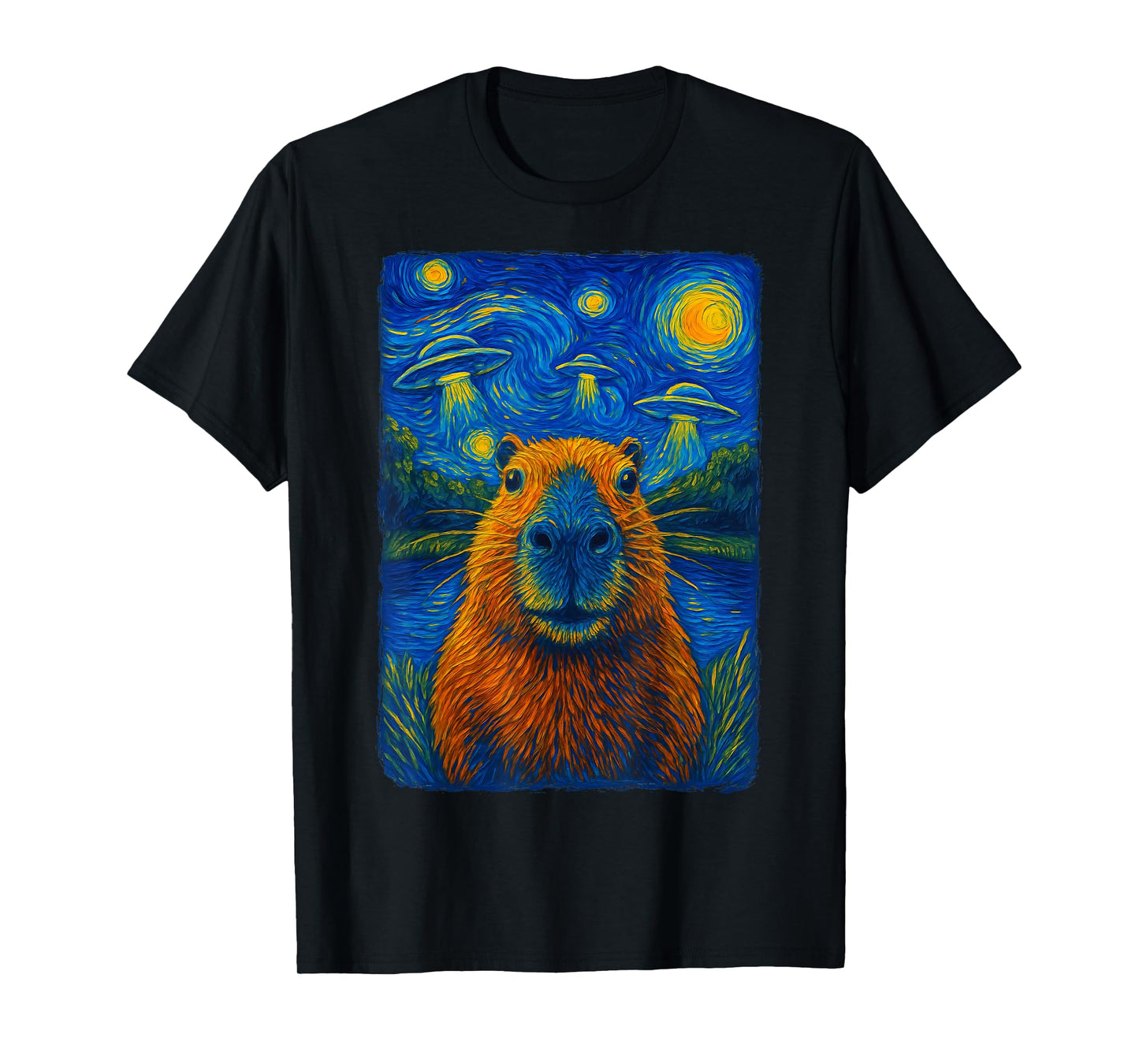 Capybara UFO Selfie Alien T-Shirt