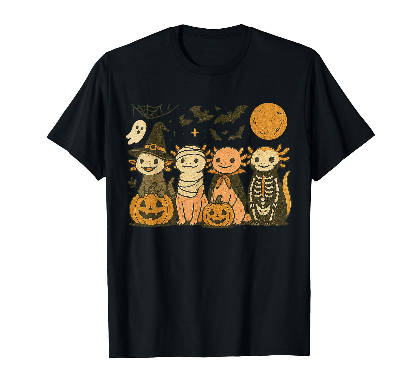 Halloween Axolotl Costumes Ghost Witch Mummy Gifts Men Women T-Shirt