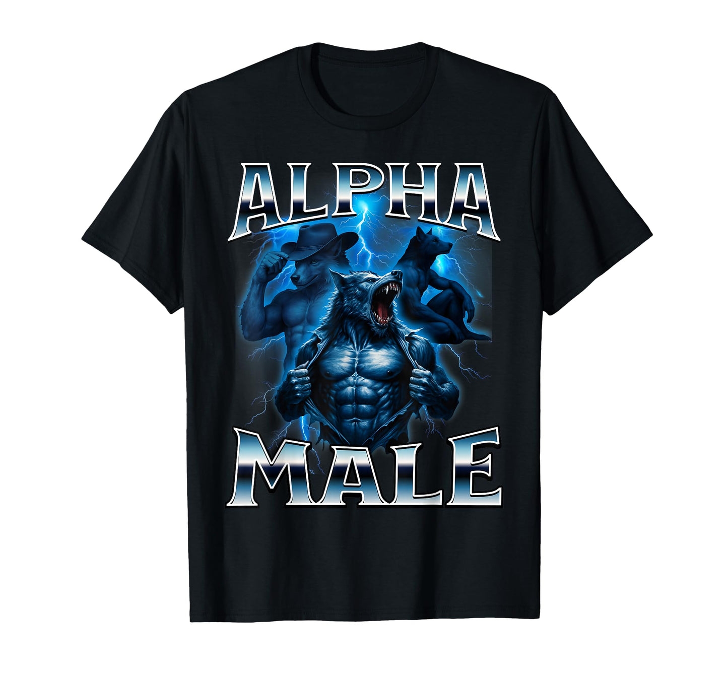 Alpha Male Wolf Meme Sigma Embarrassing Brainrot Sarcastic T-Shirt